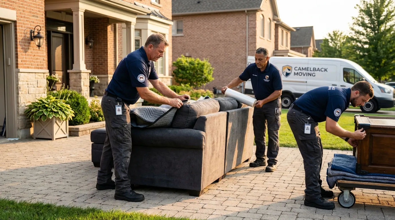 Large estate moving crew wrapping furniture in Irmo, SC